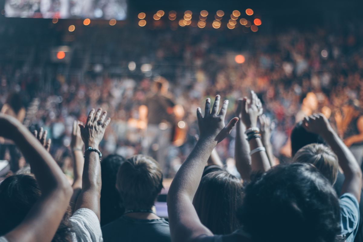 Hands raised during a time of singing