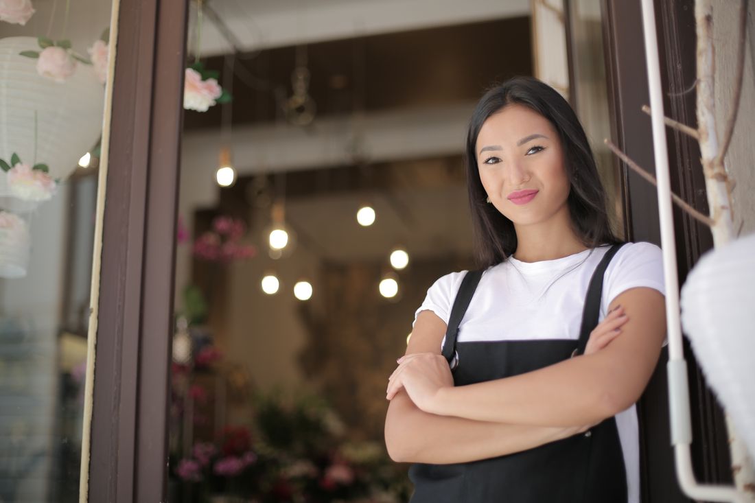 Mara Bennett, founder of Market Hall Supply Co., at the shop entrance