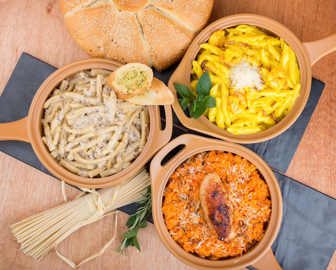 Family-style bowls of barbecue sides ready to serve.